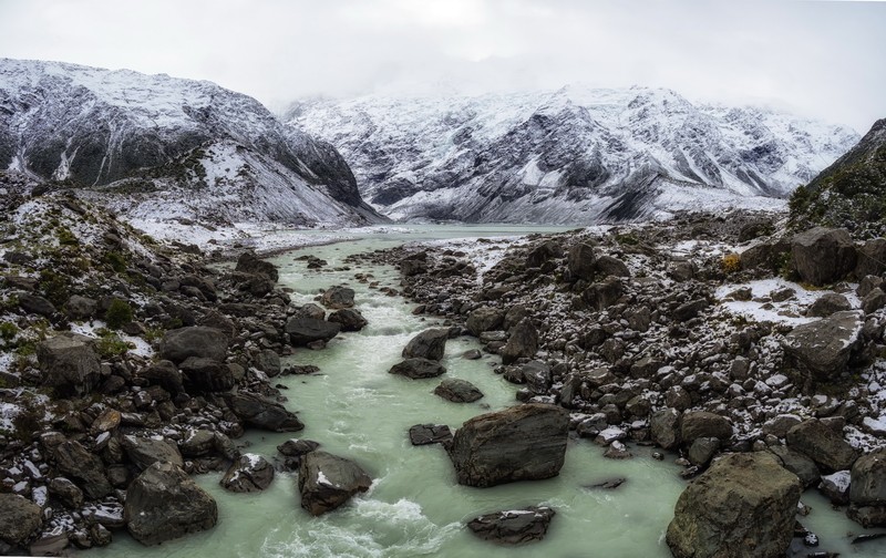 On the Hooker Valley Trail New Zealand